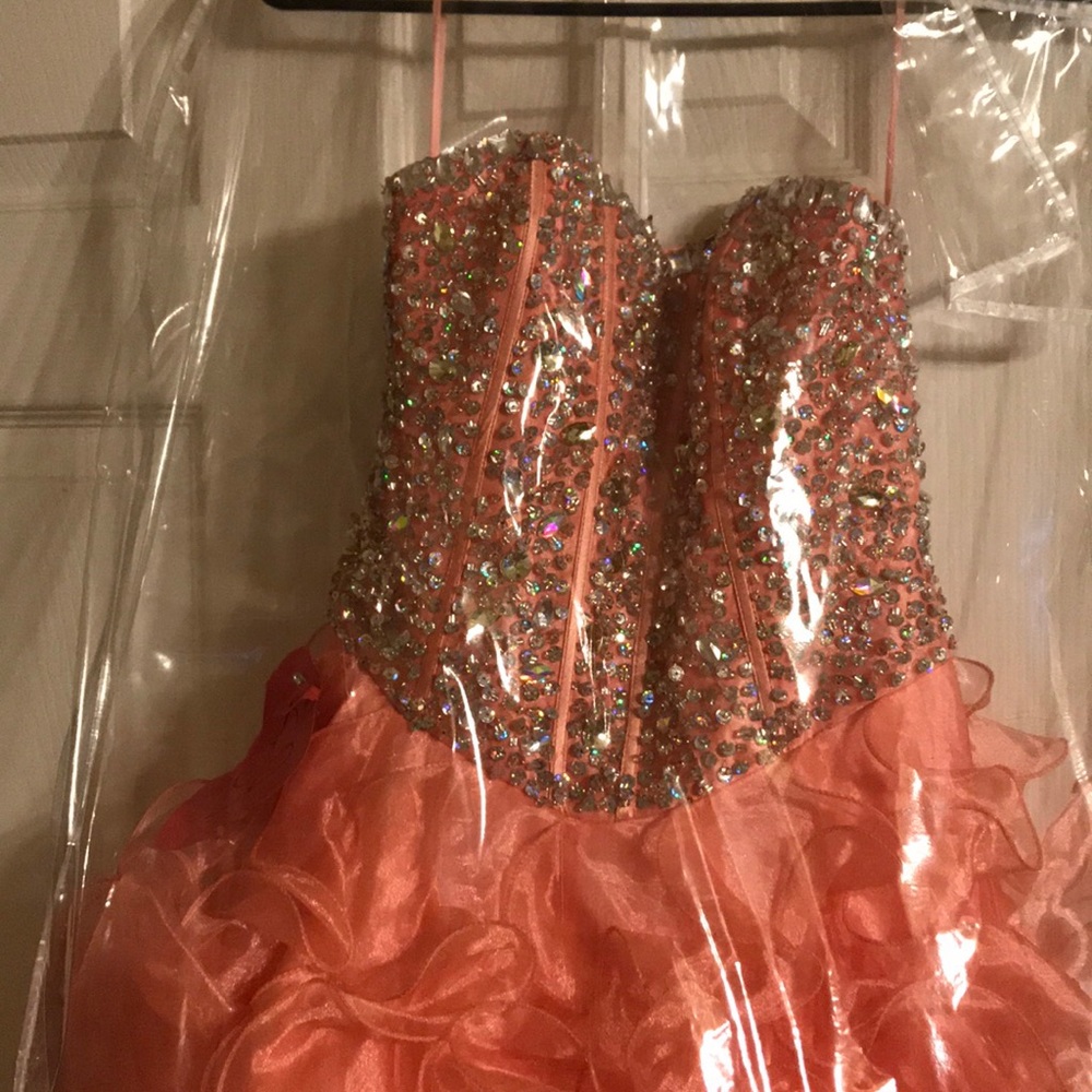 Pageant dress with rhinestones (pink dress)